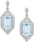 ფოტო #1 პროდუქტის Aquamarine (1 ct. t.w.) & Diamond (1/4 ct. t.w.) Elsa Drop Earrings in Sterling Silver