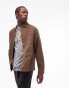 Фото #1 товара Topman long sleeve overshirt in brown