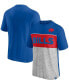 Фото #1 товара Men's Royal, Heathered Gray Buffalo Bills Throwback Colorblock T-shirt