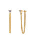 ფოტო #1 პროდუქტის Women's 14K Gold Plated Chained Moissanite Earrings