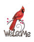 14.5"H Cardinal Welcome Wall Plaque Decor Home Decor Perfect Gift for House Warming, Holidays and Birthdays