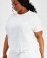 ფოტო #3 პროდუქტის Plus Size Comfort Flow Drawcord T-Shirt, Created for Macy's