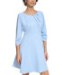 Фото #4 товара Women's 3/4-Sleeve Ruched A-Line Dress