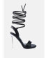 Фото #1 товара Women's Sheeny Clear Stiletto Lace Up Heels Sandals