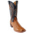 Ferrini Full Quill Ostrich Square Toe Cowboy Mens Black, Brown Dress Boots 1019
