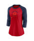 ფოტო #3 პროდუქტის Women's Red, Navy Minnesota Twins Next Up Tri-Blend Raglan 3/4 -Sleeve T-shirt