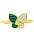 ფოტო #5 პროდუქტის 2-Pc. Set Lab-Grown Malachite & Cubic Zirconia Butterfly Pendant Necklace & Matching Ring in 14k Gold-Plated Sterling Silver