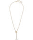 Фото #2 товара Lucky Brand gold-Tone Freshwater Pearl Lariat Necklace, 27" + 2" extender