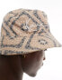 Karl Kani signature reversible bucket hat in beige paisley