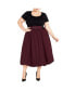 ფოტო #1 პროდუქტის Plus Size Paris Days Midi Short Sleeve Dress