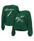 Women's Threads Sauce Gardner Green New York Jets Name and Number Off-Shoulder Script Cropped Long Sleeve V-Neck T-shirt