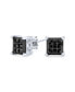 ფოტო #1 პროდუქტის Black Invisible Cut Square Princess CZ Checkboard Cubic Zirconia Prong Basket Set Stud Earrings Sterling Silver