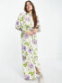 ASOS DESIGN – Maxi-Hemdblusenkleid aus Twill mit Blumenmuster