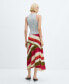 ფოტო #2 პროდუქტის Women's Striped Asymmetric Skirt