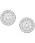 Lab-Grown White Sapphire Halo Stud Earrings (1 ct. t.w.) in Sterling Silver