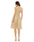 ფოტო #4 პროდუქტის Women's Sequined V Neck Cap Sleeve Dress