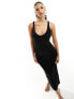 Фото #3 товара ASOS DESIGN 90s neckline minimal midi dress in black