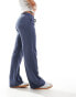 Pull&Bear pull on textured trousers in blue BLAU, XS - EU 34 - фото #3