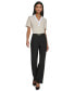 PARIS Women's Chain-Trim Straight-Leg Pants