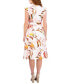 ფოტო #2 პროდუქტის Women's Printed Flutter-Sleeve Fit & Flare Dress