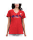 Фото #1 товара Women's Red Distressed Philadelphia Phillies Key Move V-Neck T-shirt