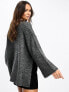 Фото #3 товара ASOS DESIGN oversized v neck jumper with side split detail in grey