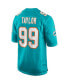 ფოტო #2 პროდუქტის Men's Jason Taylor Aqua Miami Dolphins Game Retired Player Jersey