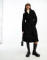 Vero Moda belted formal midi coat in black