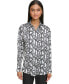 Фото #1 товара Women's Printed Long Sleeve Button-Front Shirt