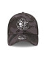ფოტო #3 პროდუქტის Men's Charcoal, Black Brooklyn Nets Camo 39THIRTY Flex Hat