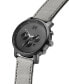 Фото #2 товара Мужские наручные часы с серым кожаным ремешком MVMT Chronograph Chrono Monochrome Gray Leather Strap Watch 45mm