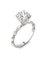 Moissanite Accented Solitaire Engagement Ring (2-1/2 Carat Total Weight Diamond Equivalent) in 14K White Gold