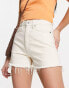 Weekday Rowe high waisted denim mom short in white