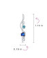 ფოტო #4 პროდუქტის Swirl Wire Ear Pin Climbers Aqua Blue Cubic Zirconia Earrings For Women Royal Blue CZ Crawlers Sterling Silver