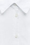 Фото #8 товара Короткая рубашка из смесового льна ZARA
