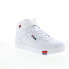 Фото #2 товара Fila V-10 Lux 1CM00881-125 Mens White Leather Lifestyle Sneakers Shoes