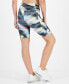 Women's Shibori Wave Printed Compression High Rise Bike Shorts, Created for Macy's