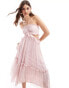 Фото #2 товара Anaya halter neck high low ruffle midaxi dress in pink