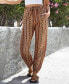 Фото #2 товара Women's Woven Boho Striped Tapered Leg Pants