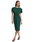 Фото #3 товара Women's Ruched Flutter-Sleeve Sheath Dress