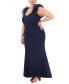 Plus Size Tulle-Strap Sweetheart-Neck Gown