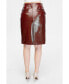 Women's Leather Fashion Skirt, Burgundy