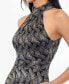 Фото #4 товара Women's Foil-Print Sleeveless Halter Dress