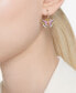 ფოტო #5 პროდუქტის Gold-Tone Multicolor Pavé Butterfly Charm Hoop Earrings