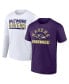 Фото #1 товара Men's Purple, White Baltimore Ravens Two-Pack 2023 Schedule T-shirt Combo Set
