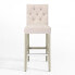 Фото #2 товара 29" Upholstered Linen Fabric Tufted Bar Stool Chair