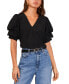 ფოტო #5 პროდუქტის Women's V-neck Tiered Bubble Short-Sleeve Top