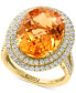 Фото #1 товара EFFY® Citrine (9-1/3 ct. t.w.) & Diamond (1 ct. t.w.) Halo Ring in 14k Gold