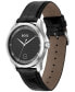 Men's Principle Quartz Basic Calendar Black Leather Watch 41mm