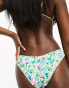 PacSun cape ditsy floral shirred bikini bottoms in multi